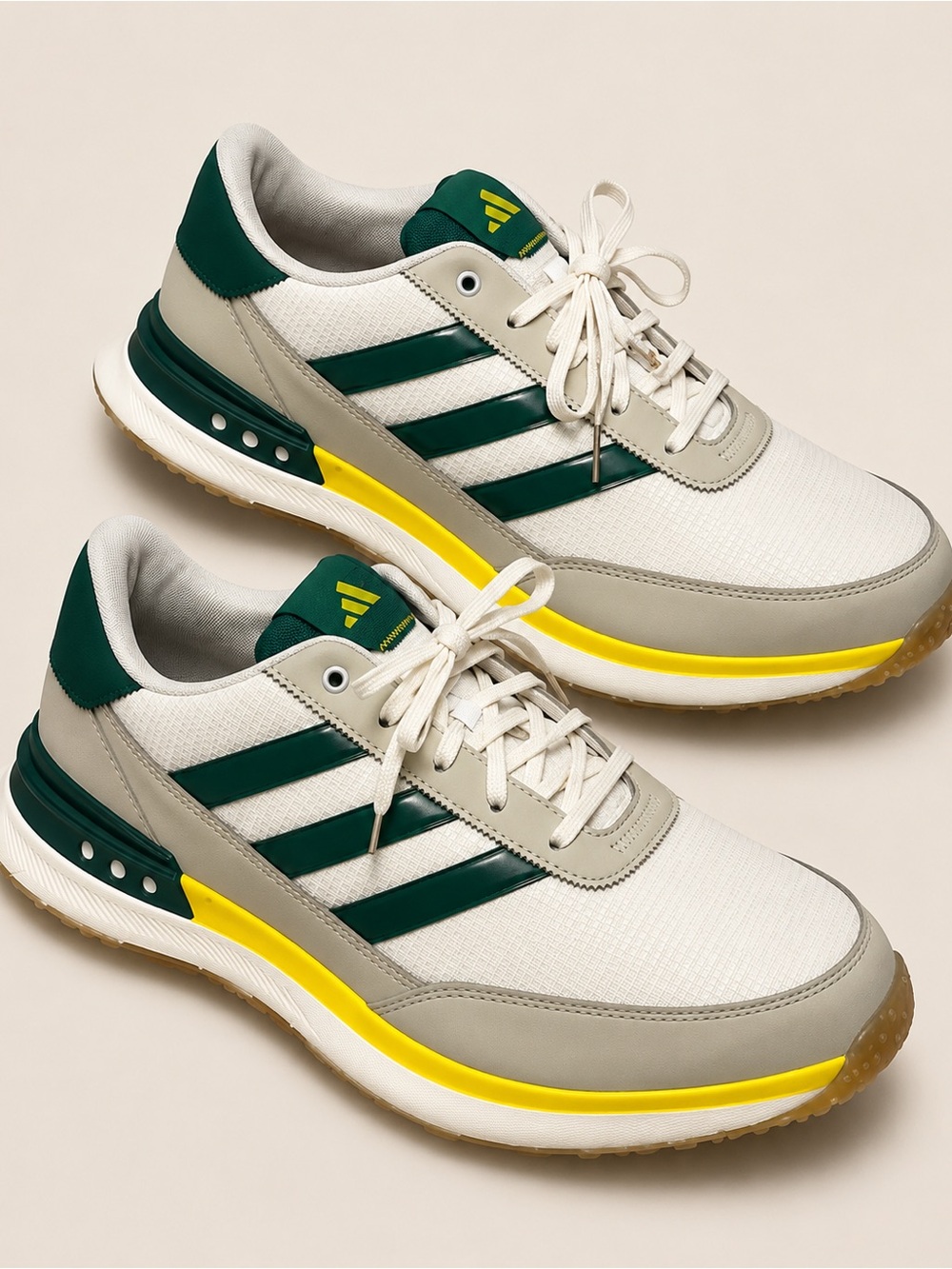 Adidas S2G SL 24 Golf Shoes Men’s 10.5 White Green Yellow Spikeless NWT